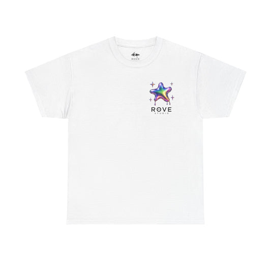 Rove Drip Star T-Shirt — Iridescent Rainbow Graphic Tee