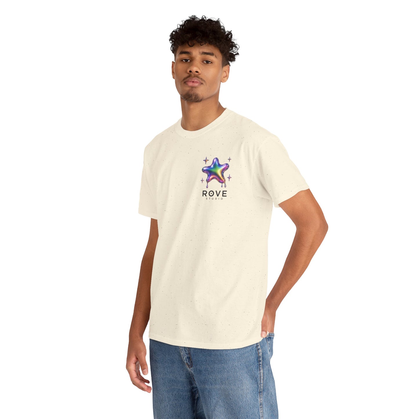 Rove Drip Star T-Shirt — Iridescent Rainbow Graphic Tee