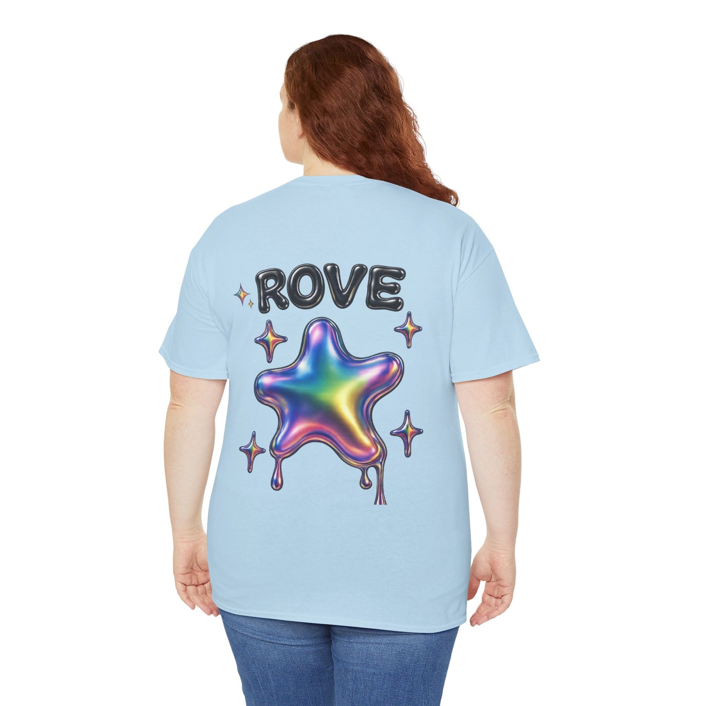 Rove Drip Star T-Shirt — Iridescent Rainbow Graphic Tee