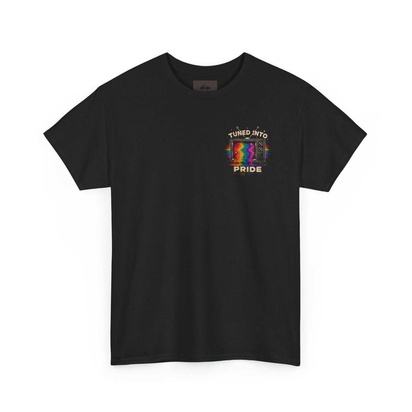 T-Shirt — "Tuned Into Pride" Rainbow TV Graphic Tee