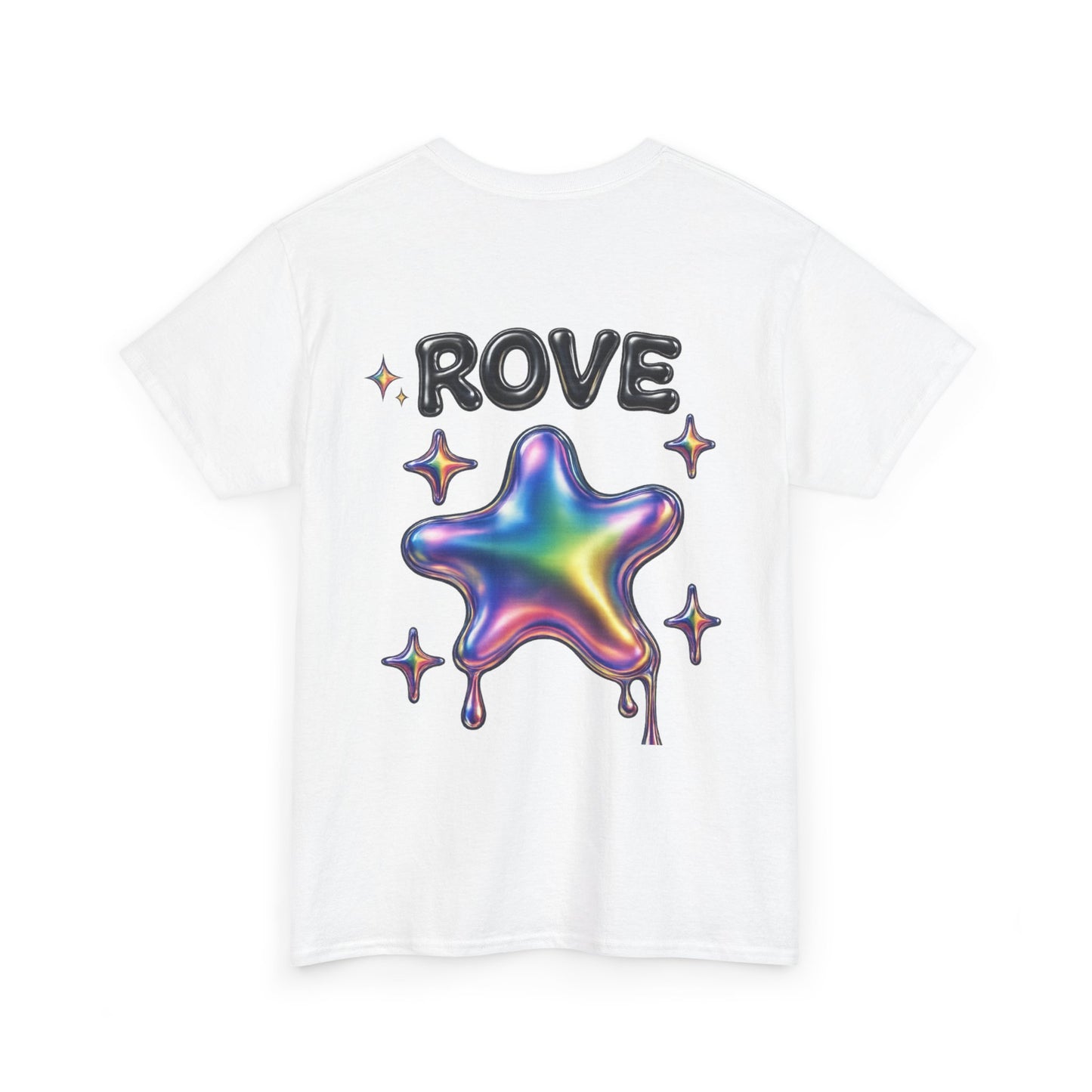 Rove Drip Star T-Shirt — Iridescent Rainbow Graphic Tee
