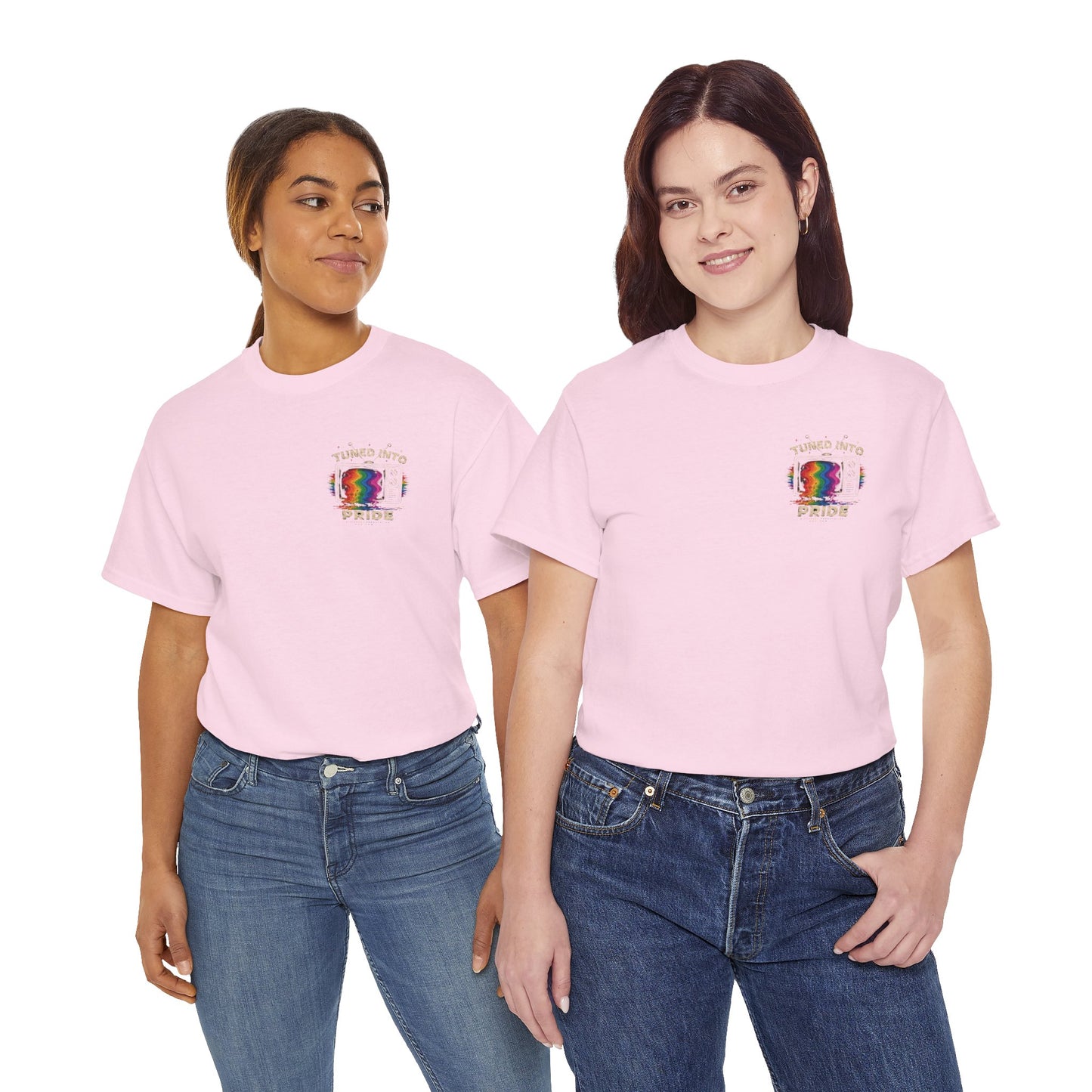 T-Shirt — "Tuned Into Pride" Rainbow TV Graphic Tee