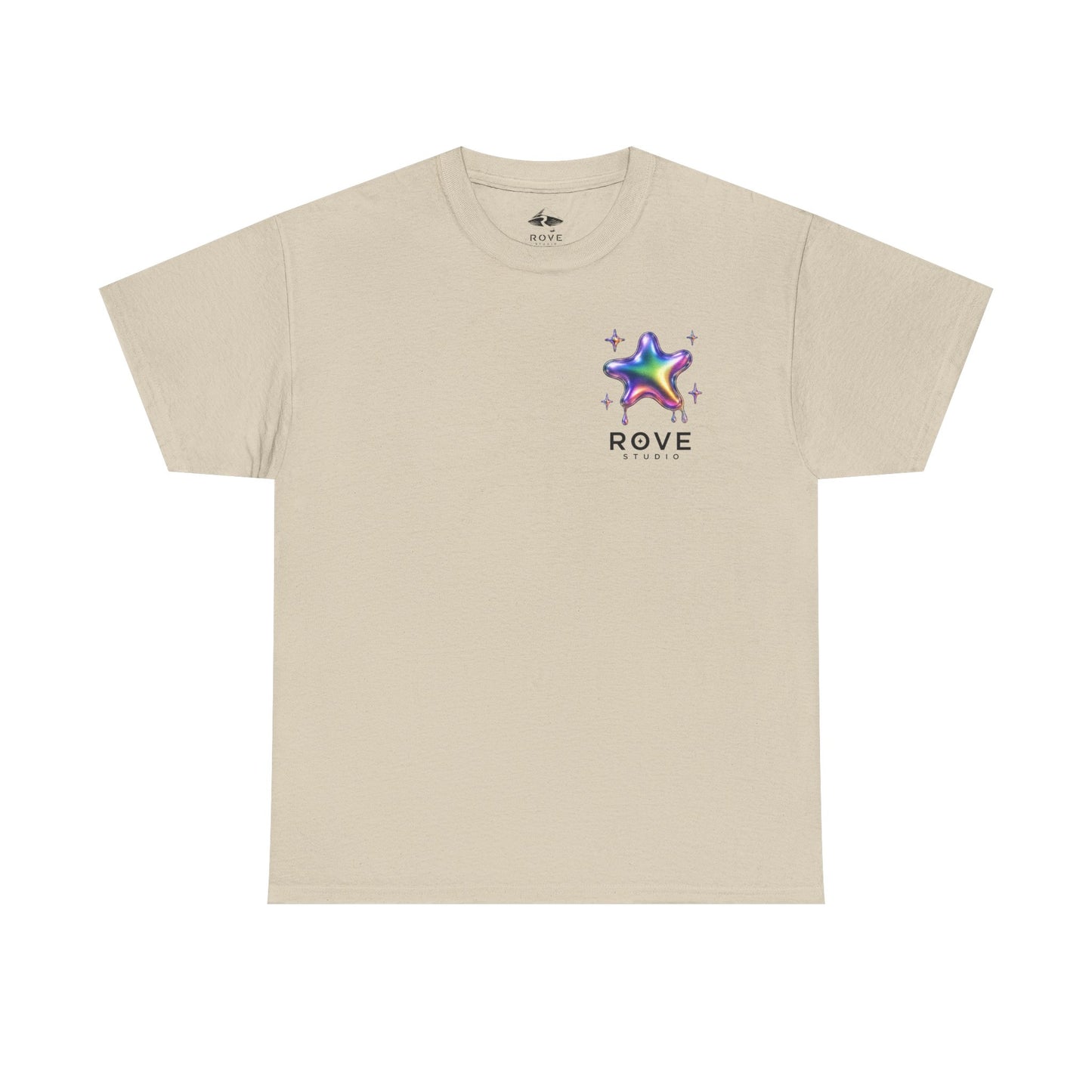Rove Drip Star T-Shirt — Iridescent Rainbow Graphic Tee