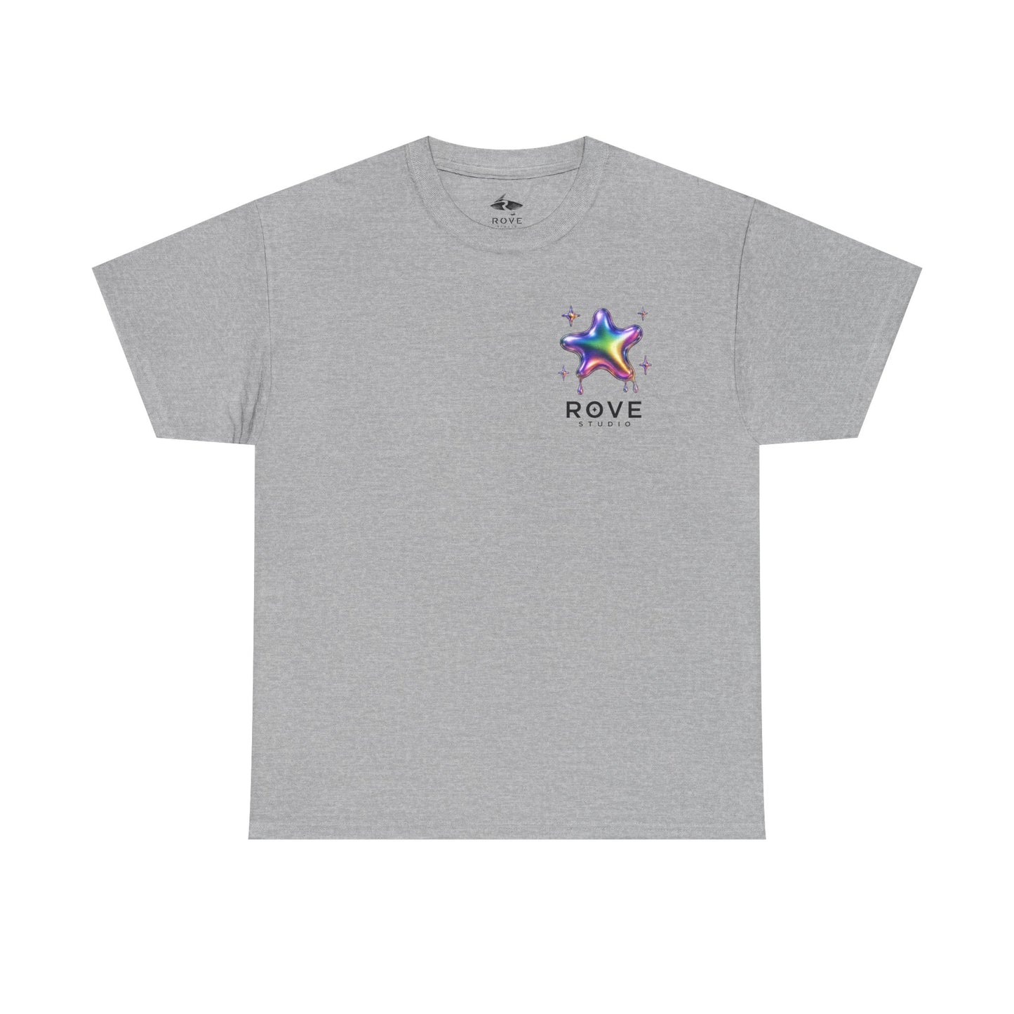 Rove Drip Star T-Shirt — Iridescent Rainbow Graphic Tee
