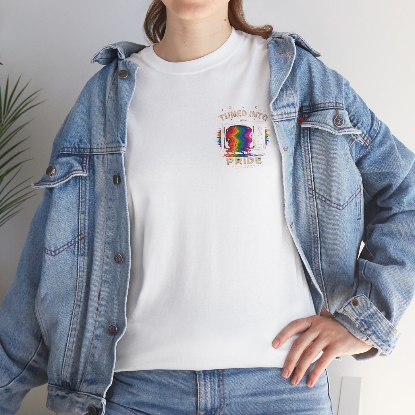 T-Shirt — "Tuned Into Pride" Rainbow TV Graphic Tee