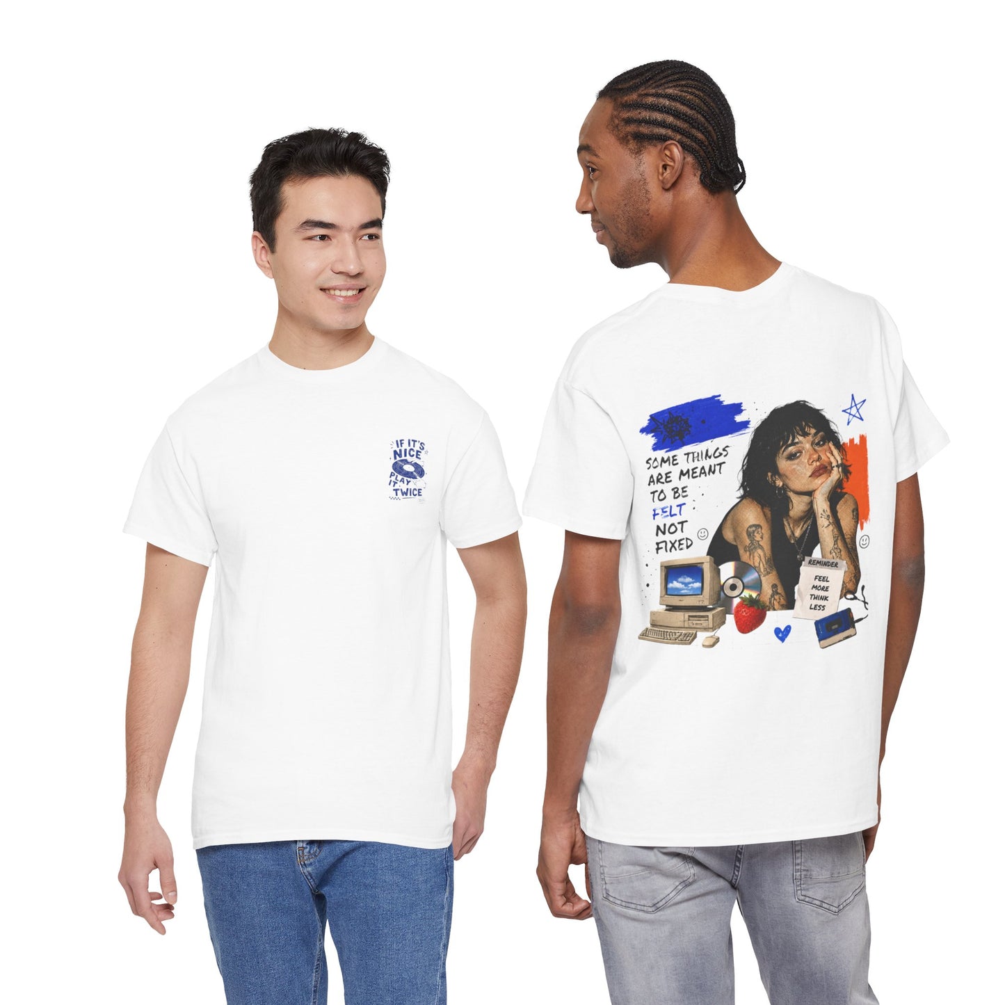 Graphic Tee — "Some Things Are Meant to Be Left Not Fixed" Retro Girl Illustration