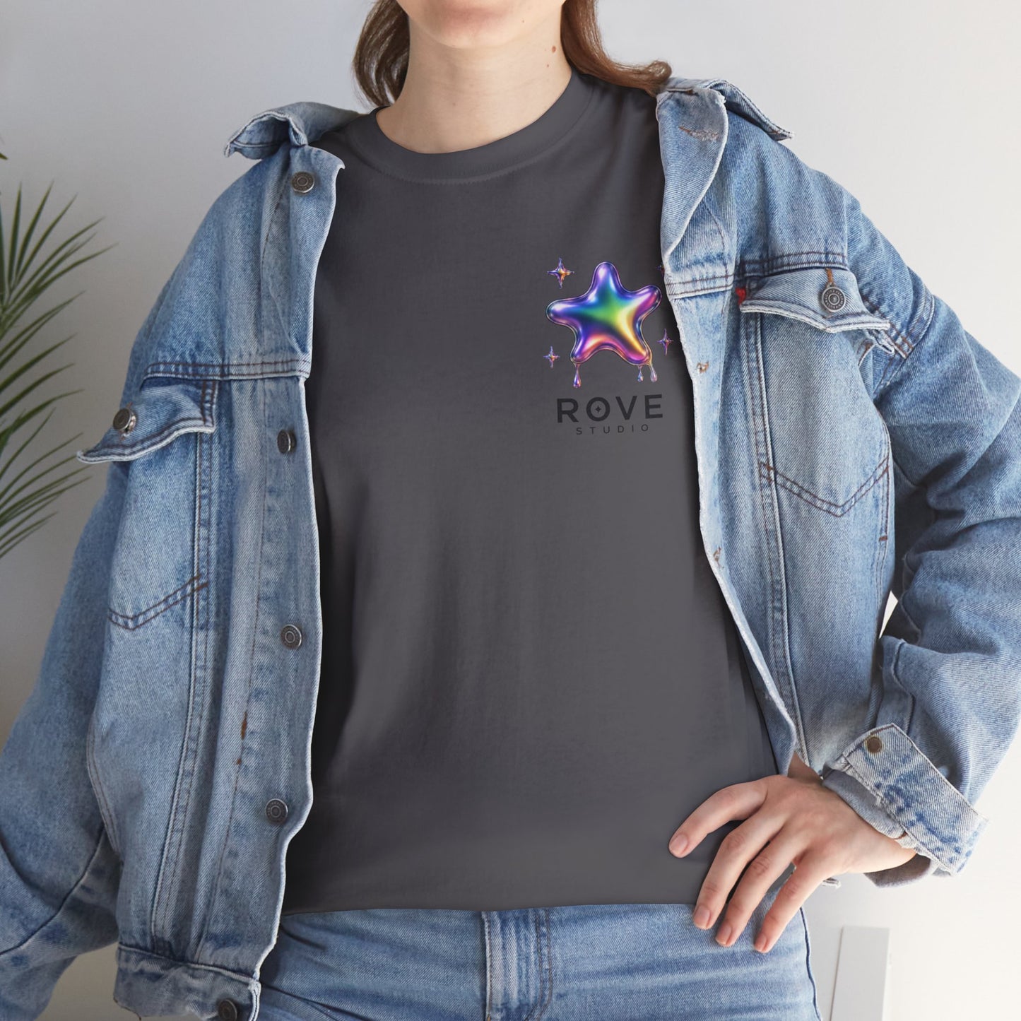 Rove Drip Star T-Shirt — Iridescent Rainbow Graphic Tee